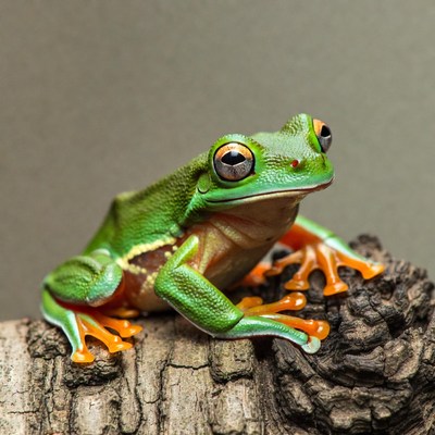 Red-eyed tree frog on branch
