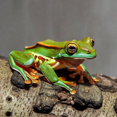 Red-eyed tree frog on branch