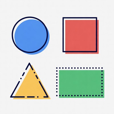 Blue Circle Red Square Yellow Triangle Green Rectangle