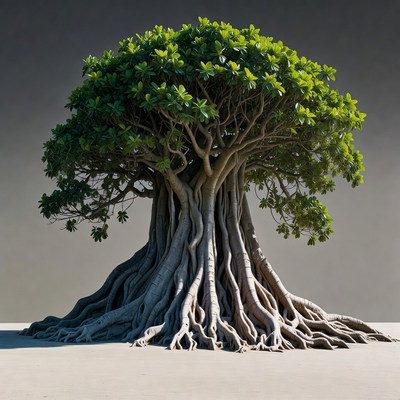 Banyan Tree with Exposed Roots