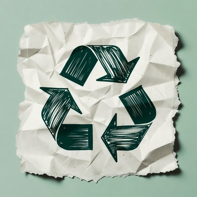 Crinkled Paper Recycle Symbol
