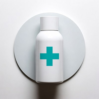 White Bottle with Green Cross