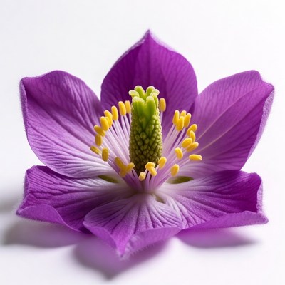 Purple Flower with Yellow Stamens