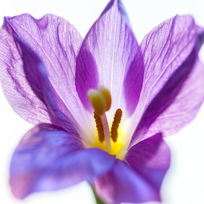 Purple flower on white background