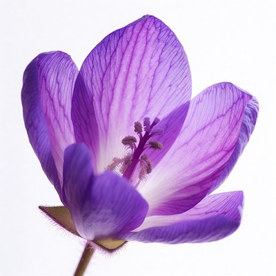 Purple flower on white background