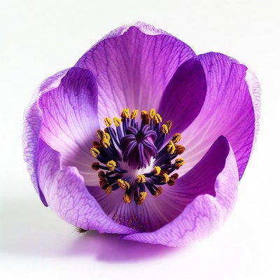 Purple Anemone Flower Closeup
