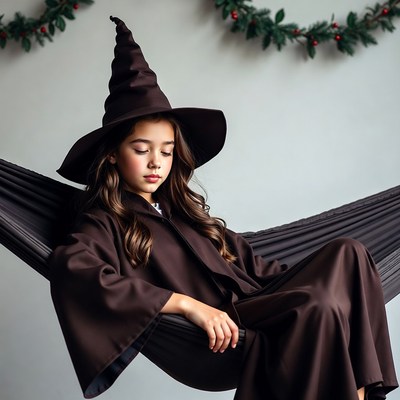 Girl in Witch Costume Hammock