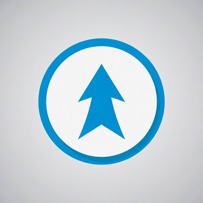 Blue upward arrow in circle