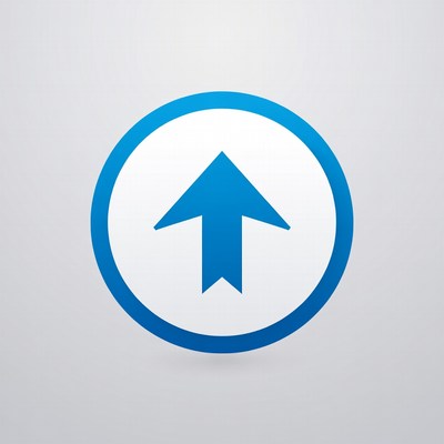 Blue Up Arrow in Circle