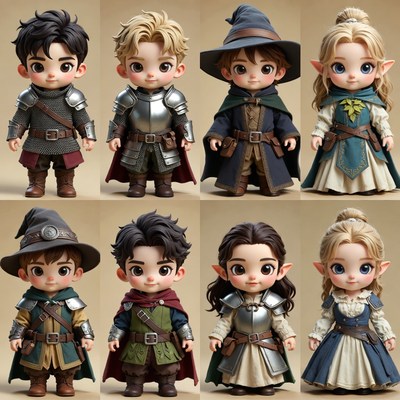 Fantasy Children Elves Illustration