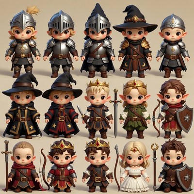 Chibi Fantasy Character Illustrations