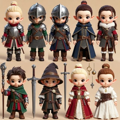 Group of Cute Fantasy Elves