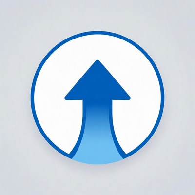 Blue upward arrow in circle