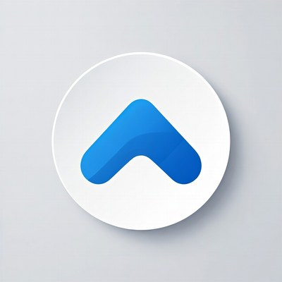 Blue Up Arrow in White Circle