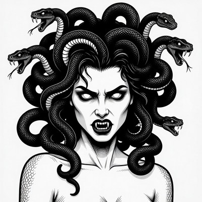 Medusa with Snakes for Hair