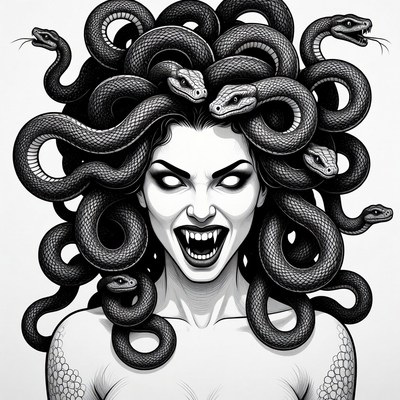 Medusa with Snakes for Hair