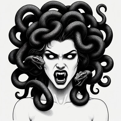 Medusa with Snakes for Hair