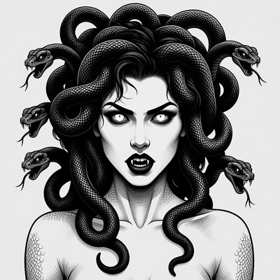 Medusa with Snakes for Hair