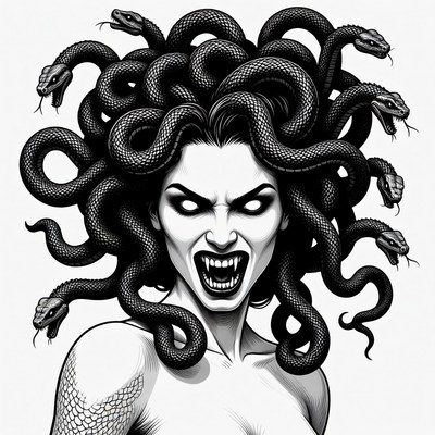 Medusa with Snakes for Hair