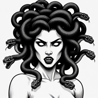 Medusa with Snakes for Hair