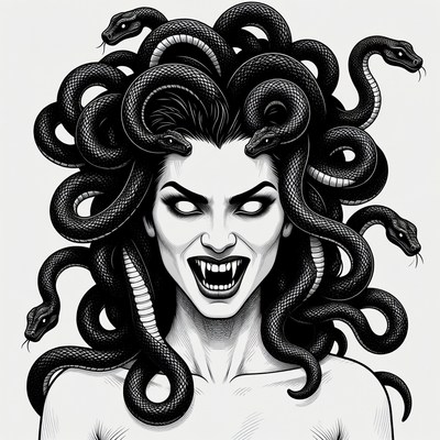 Medusa with Snakes for Hair