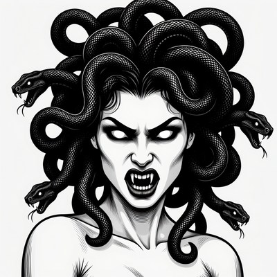 Medusa with Snakes for Hair