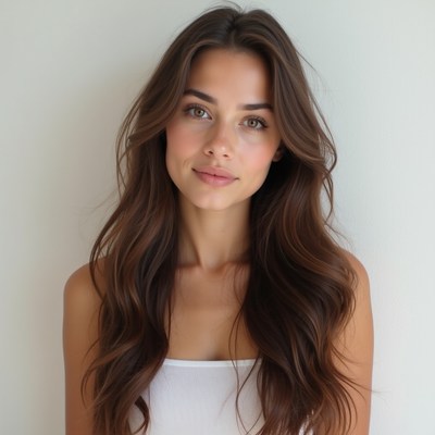 Beautiful woman with long brown hair