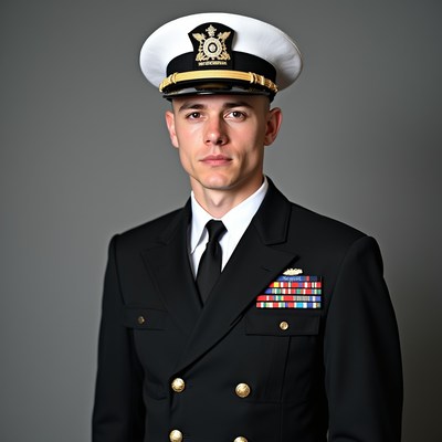 Navy officer in dress uniform
