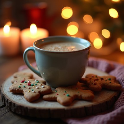 Hot Latte with Gingerbread Cookies