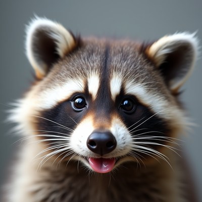 Cute raccoon sticking out tongue
