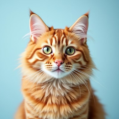Close-up of ginger Maine Coon cat