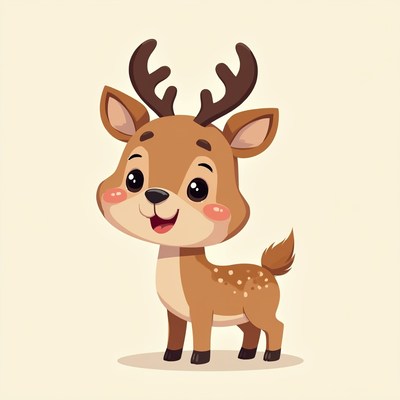 Cute cartoon baby deer