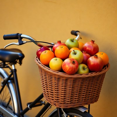 Basket of Fruits on Bicycle