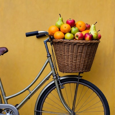 Vintage Bicycle with Fruit Basket