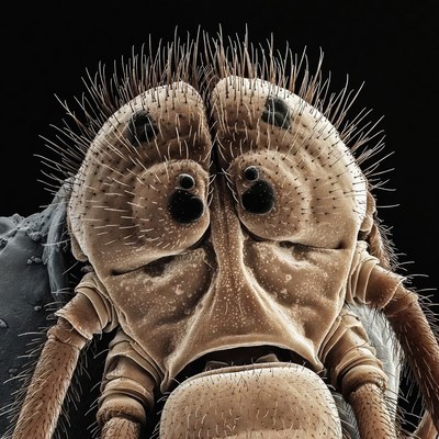 Macro housefly head closeup