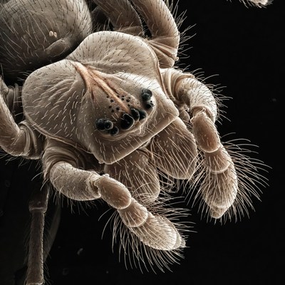 Close-up of hairy spider