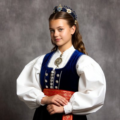 Girl in traditional Norwegian bunad