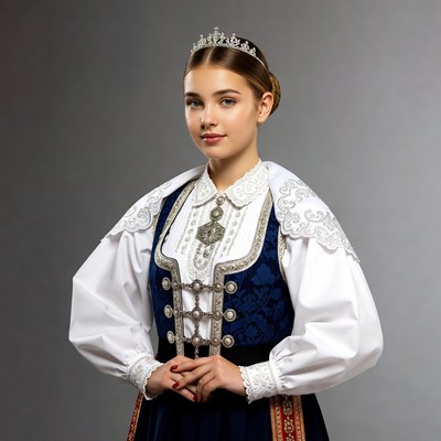 Girl in Norwegian folk dress