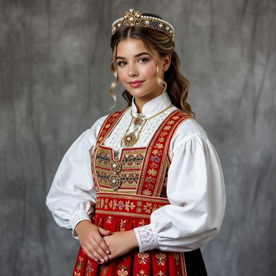Girl in traditional Norwegian bunad