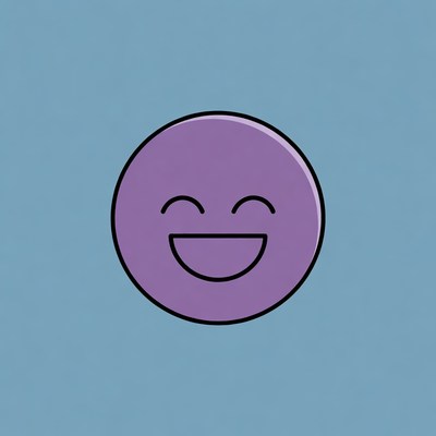 Purple Smiling Emoji Face