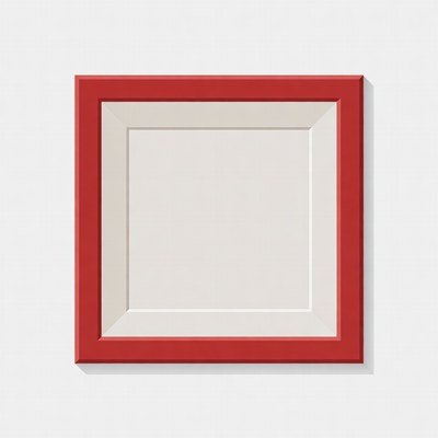 Empty Red Picture Frame