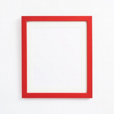 Red Picture Frame on White Wall