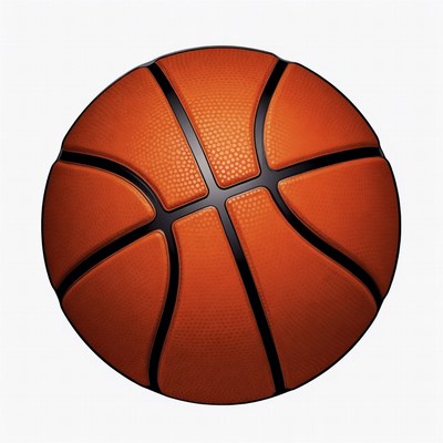 Orange basketball on white background