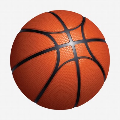 Orange Basketball on White Background