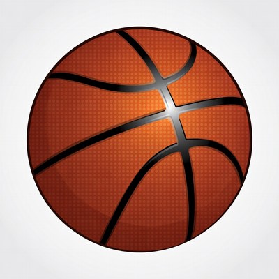 Basketball on white background