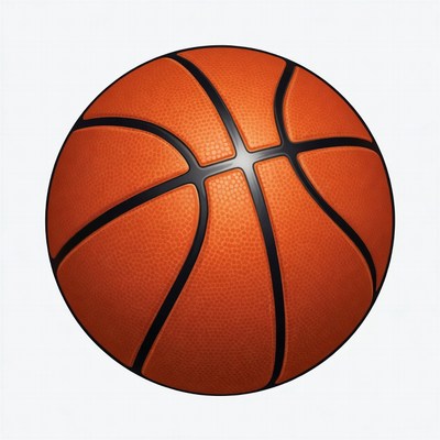 Orange basketball on white background