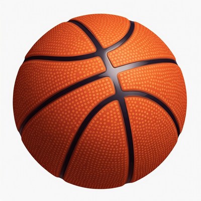 Orange basketball on white background