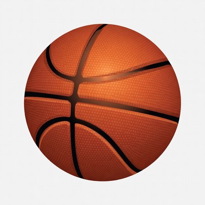 Basketball on white background
