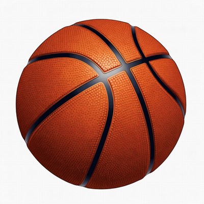 Orange basketball on white background