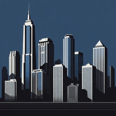 Silhouette City Skyline Illustration